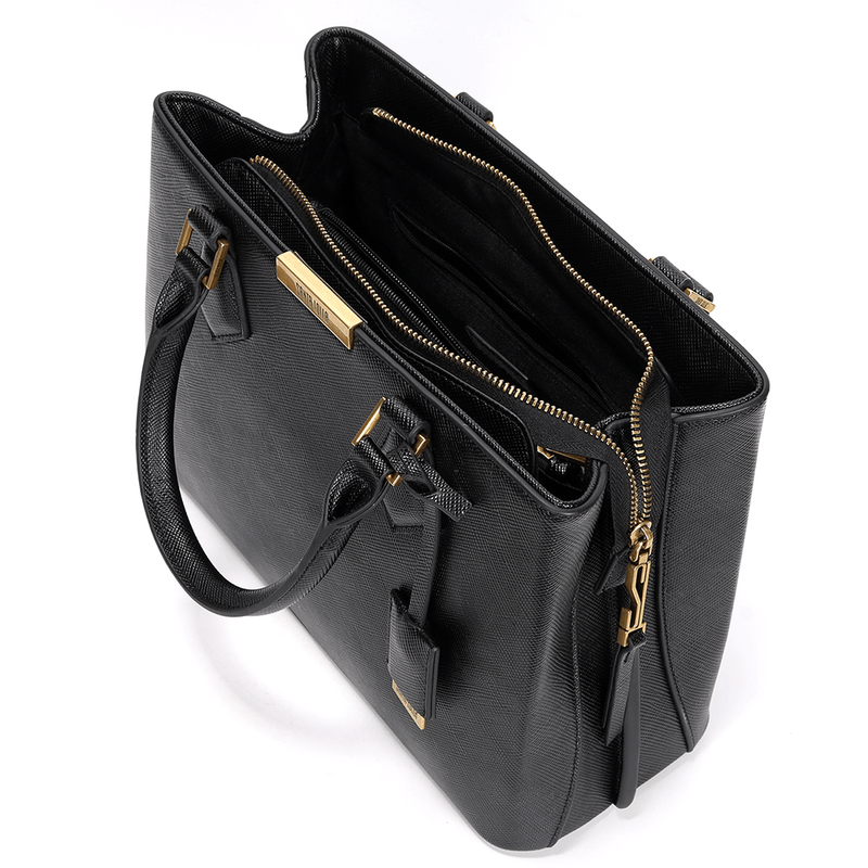Bolsa Preta Quadrada Alça Dupla Transversal