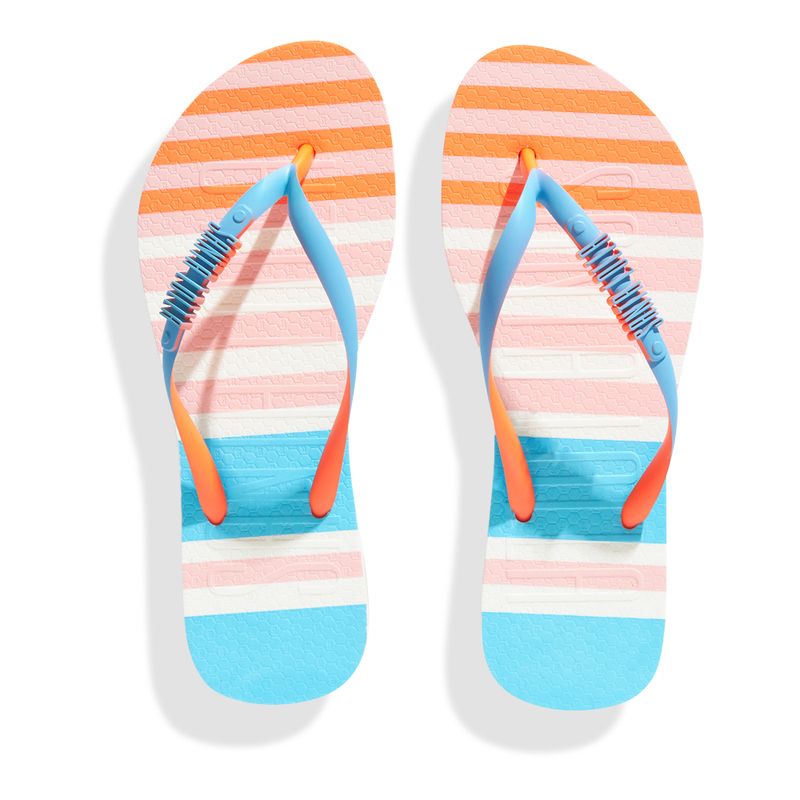 Kit Chinelo Flip Flop E Bolsa De Praia Azul
