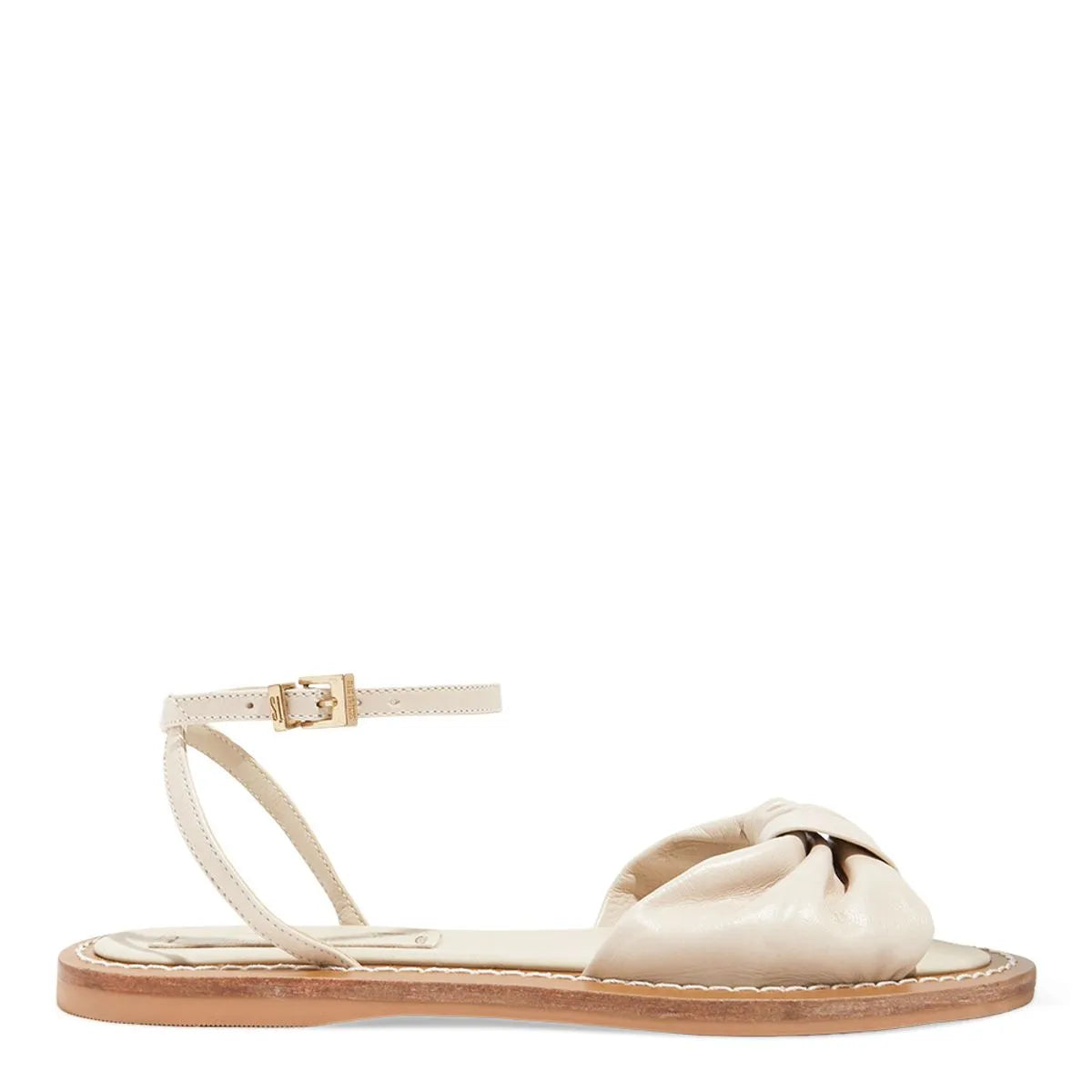 Rasteira Couro Off White Laço