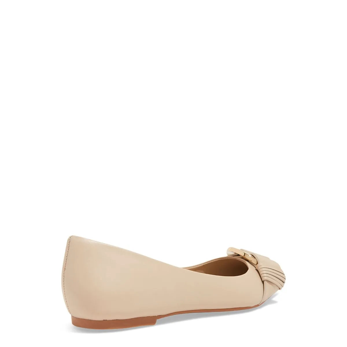 Sapatilha Off White Couro Nobre Soft Bico Fino Fivela