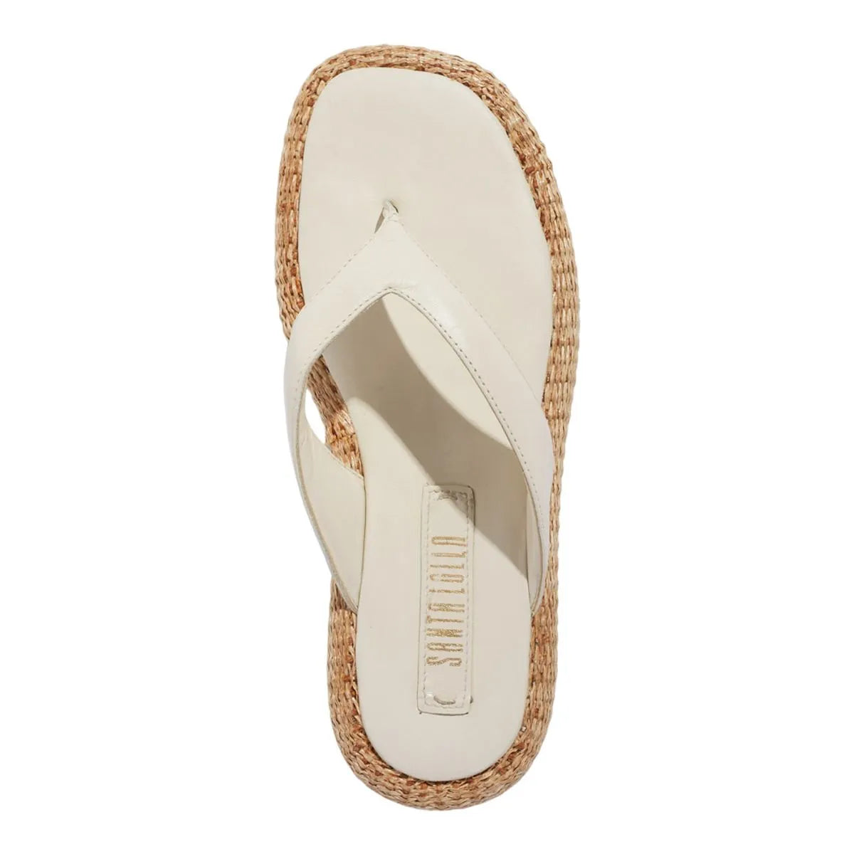 Sandália Espadrille Plataforma Couro Confort Off White