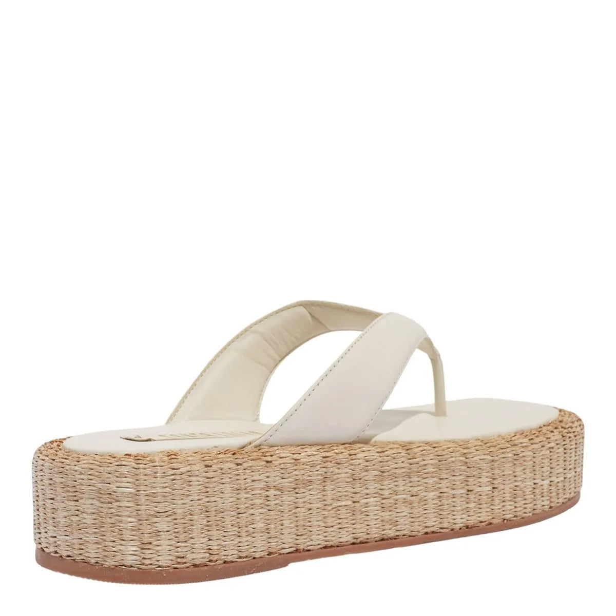 Sandália Espadrille Plataforma Couro Confort Off White
