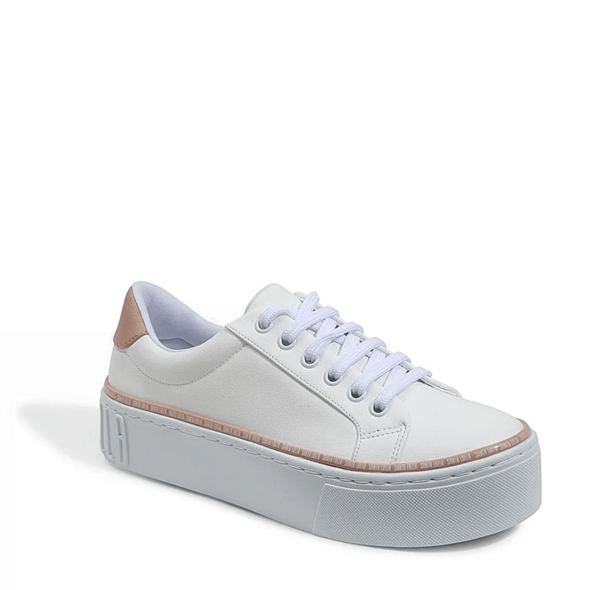 Tênis Flatform Branco Napa Confort Recortes