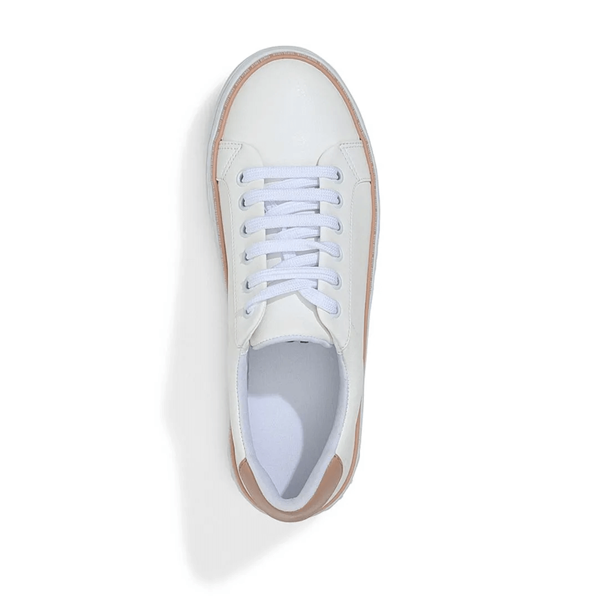 Tênis Flatform Branco Napa Confort Recortes