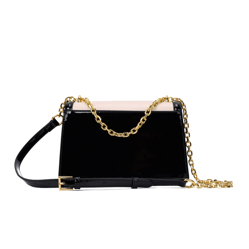 Bolsa Envelope Preto E Branco Soft Alça Corrente Transversal