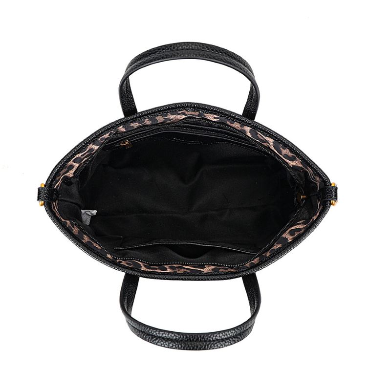 Bolsa Shopper Pequena Nylon Estampa Animal Print Onça Alça Transversal Removível