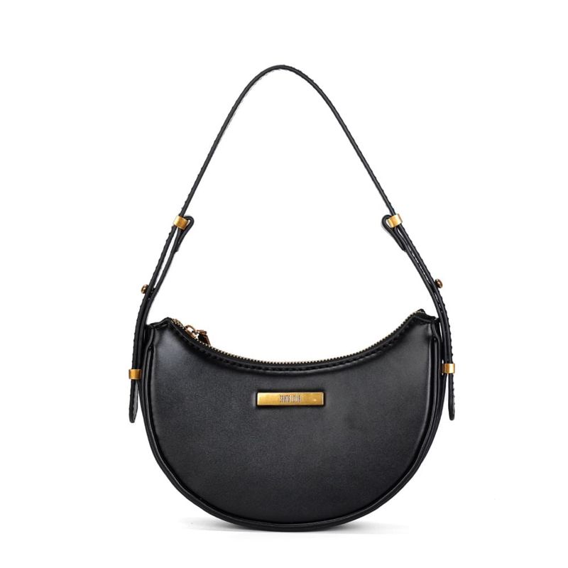 Bolsa Baguete Meia Lua Off White Soft Alça De Ombro -