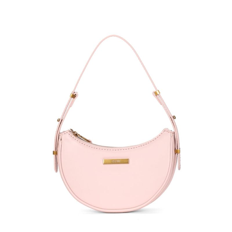 Bolsa Baguete Meia Lua Off White Soft Alça De Ombro -
