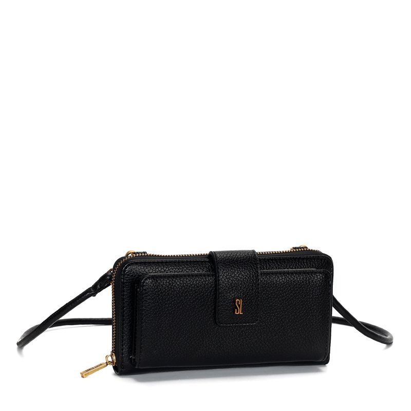 Bolsa Carteira Material Floater Preta Alça De Ombro -