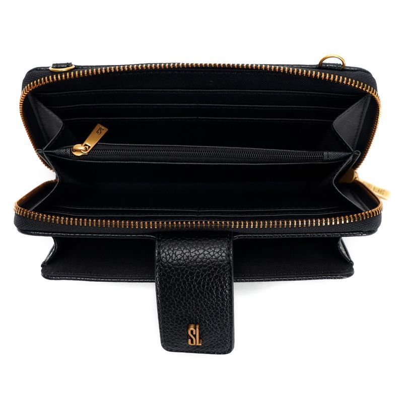 Bolsa Carteira Material Floater Preta Alça De Ombro -