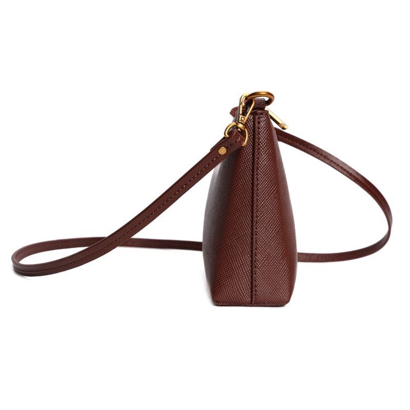Bolsa Clutch Risco Marrom Alça Transversal -