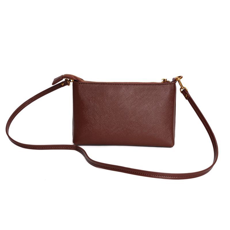 Bolsa Clutch Risco Marrom Alça Transversal -
