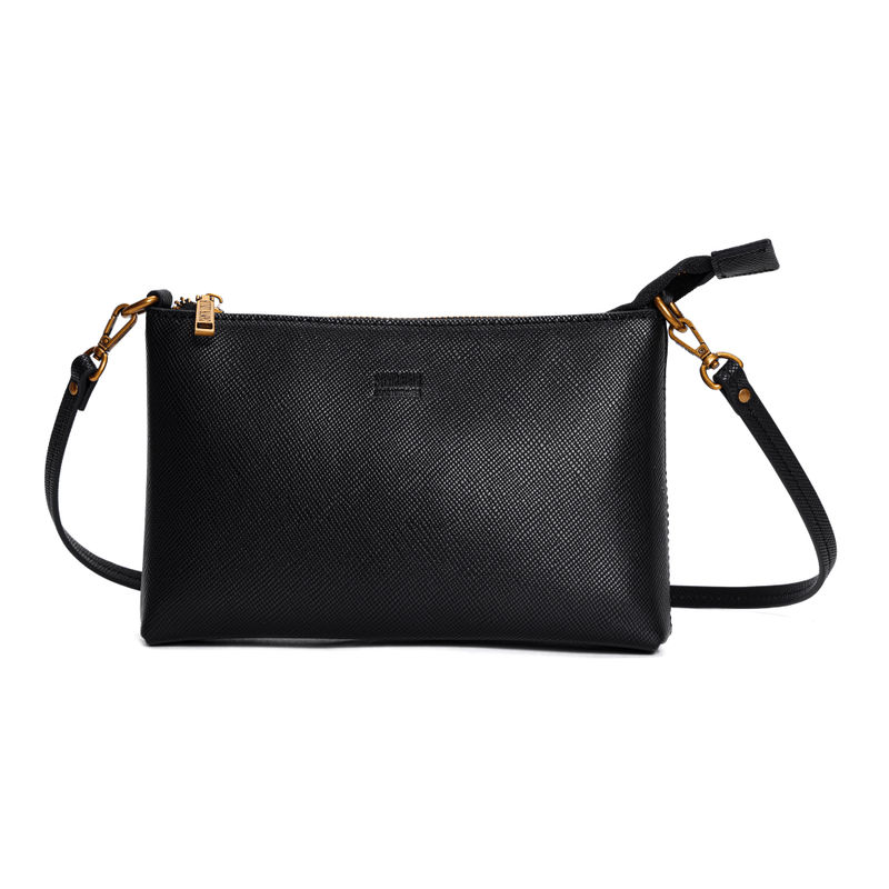 Bolsa Clutch Risco Marrom Alça Transversal -
