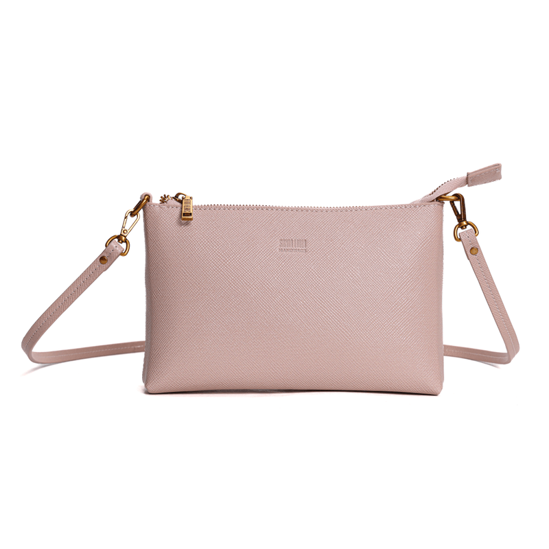 Bolsa Clutch Risco Marrom Alça Transversal -