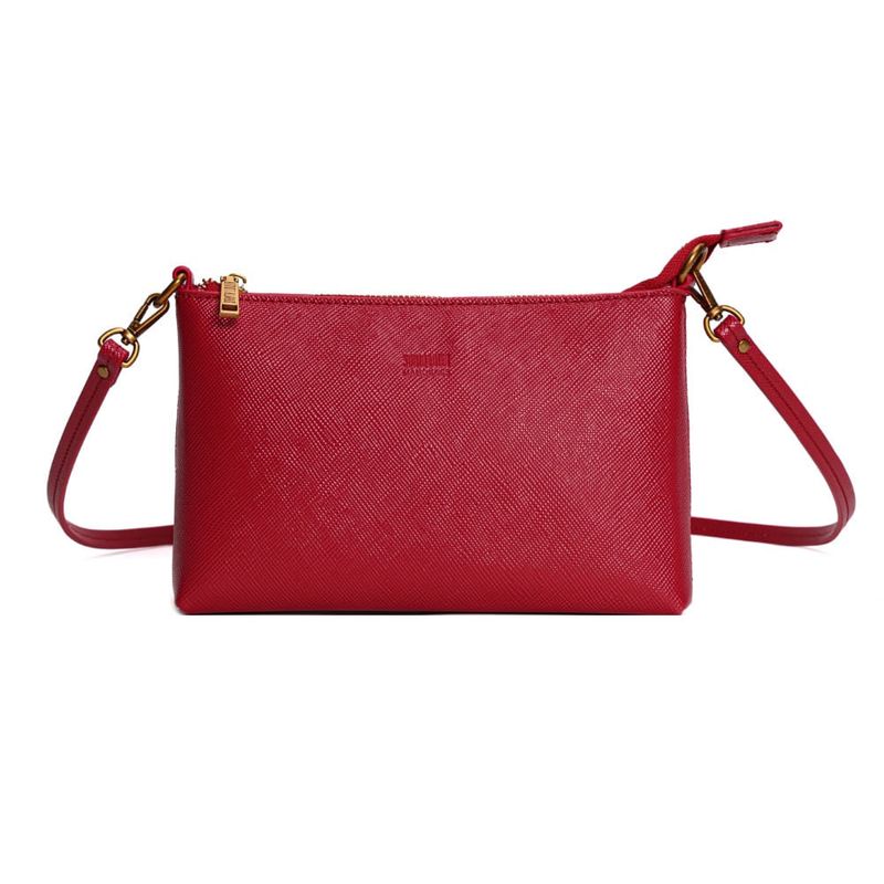 Bolsa Clutch Risco Marrom Alça Transversal -