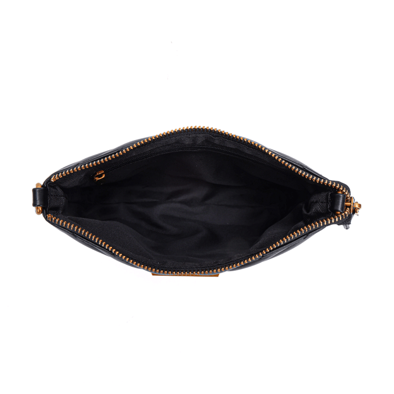 Bolsa Clutch Soft Preta Alça Transversal -