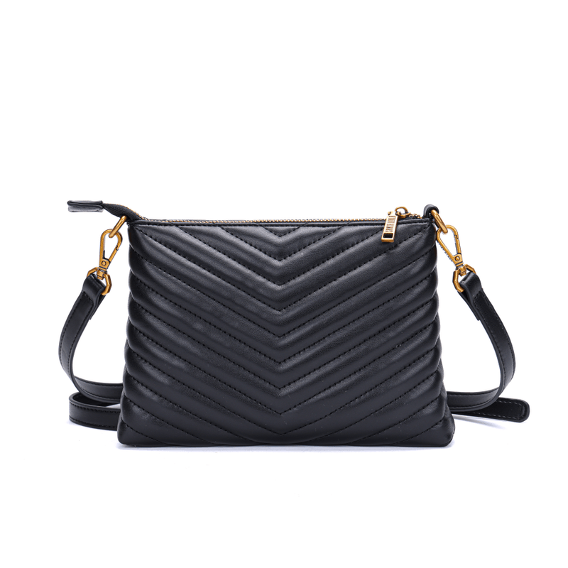 Bolsa Clutch Soft Preta Alça Transversal -