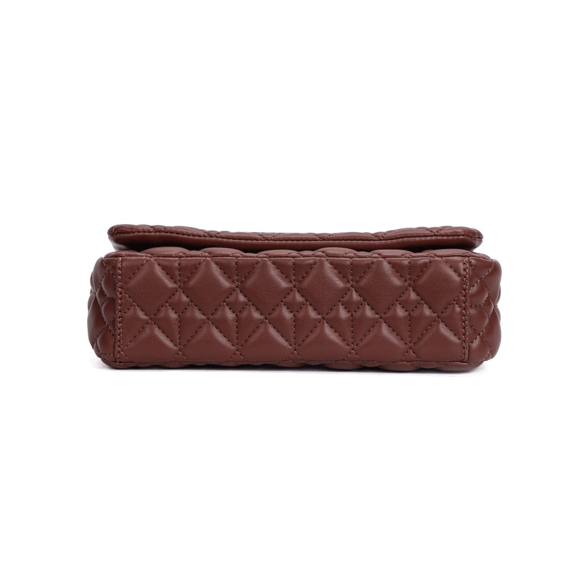 Bolsa Marrom Cocoa Soft Matelassê Alça De Ombro Corrente -