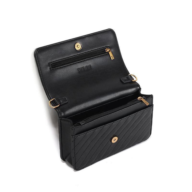 Bolsa Pequena Soft Bege Preto Transversal -