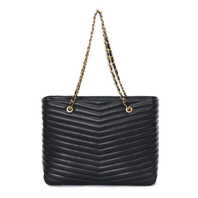 Bolsa Shopper Preta Matelassê Alça De Ombro -