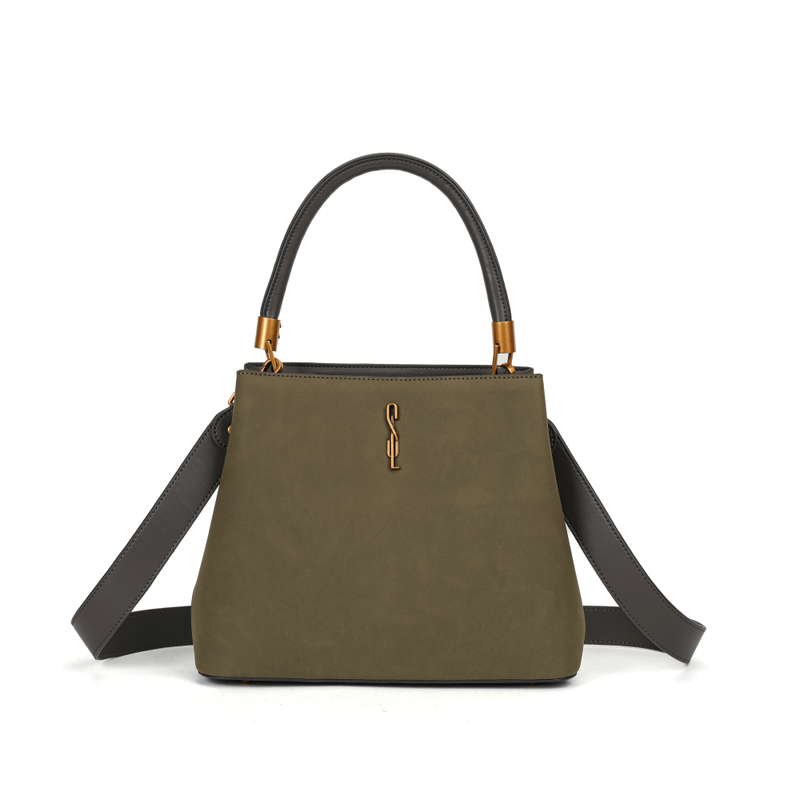 Bolsa Tote Camurça Marrom Duas Alças -
