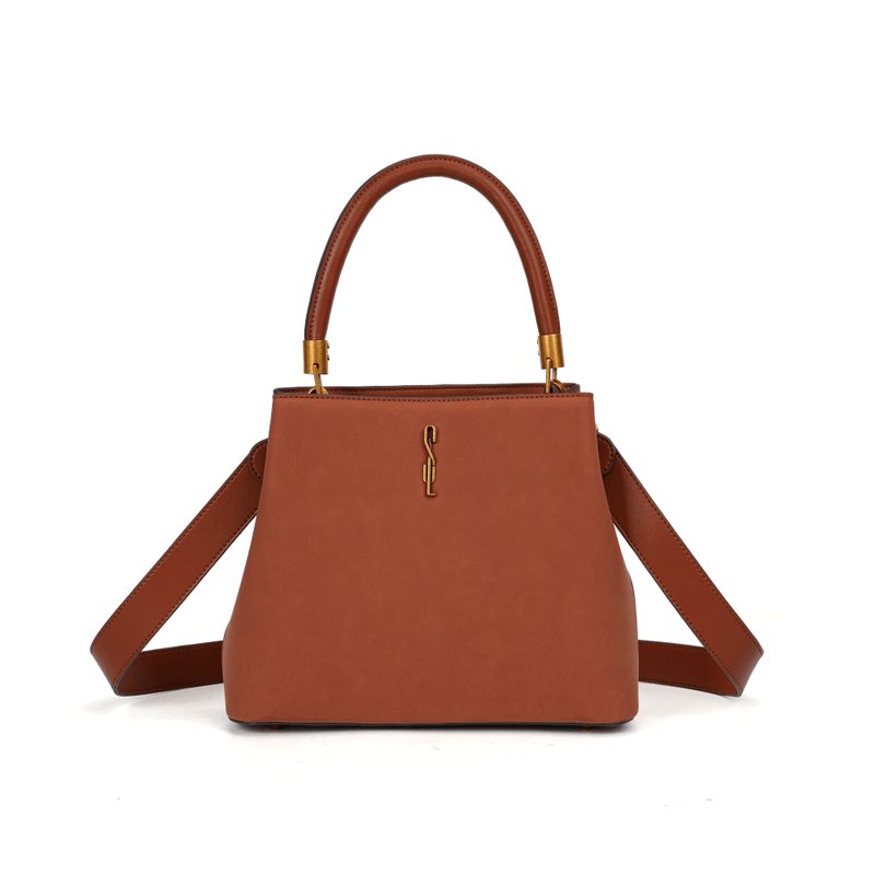 Bolsa Tote Camurça Marrom Duas Alças -