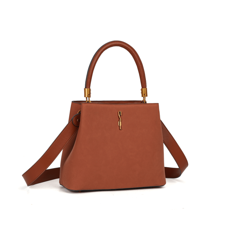 Bolsa Tote Camurça Marrom Duas Alças -