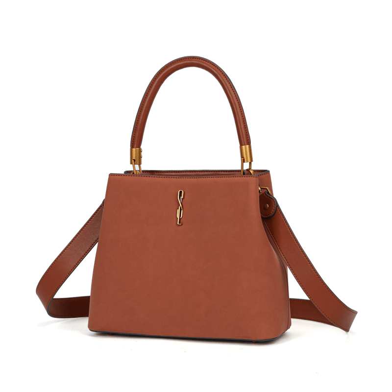 Bolsa Tote Camurça Marrom Duas Alças -