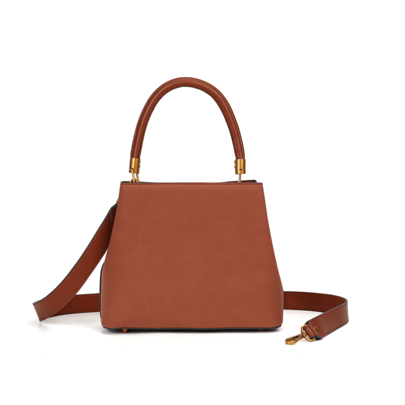 Bolsa Tote Camurça Marrom Duas Alças -