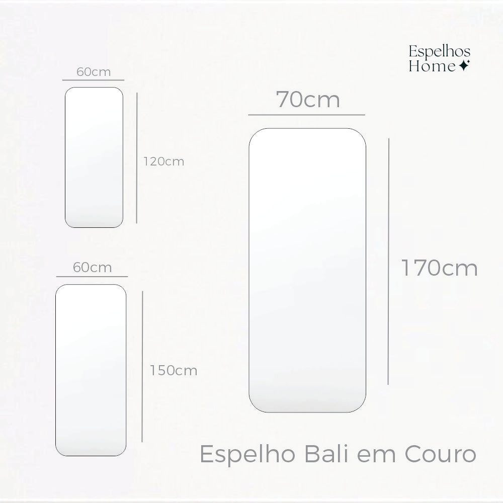 Espelho Bali em Couro