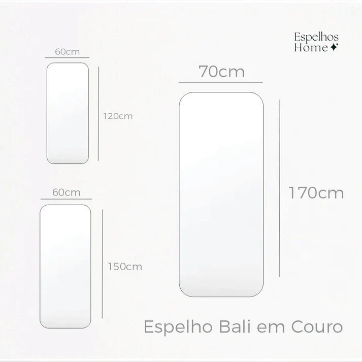 Espelho Bali Extra Grande Couro
