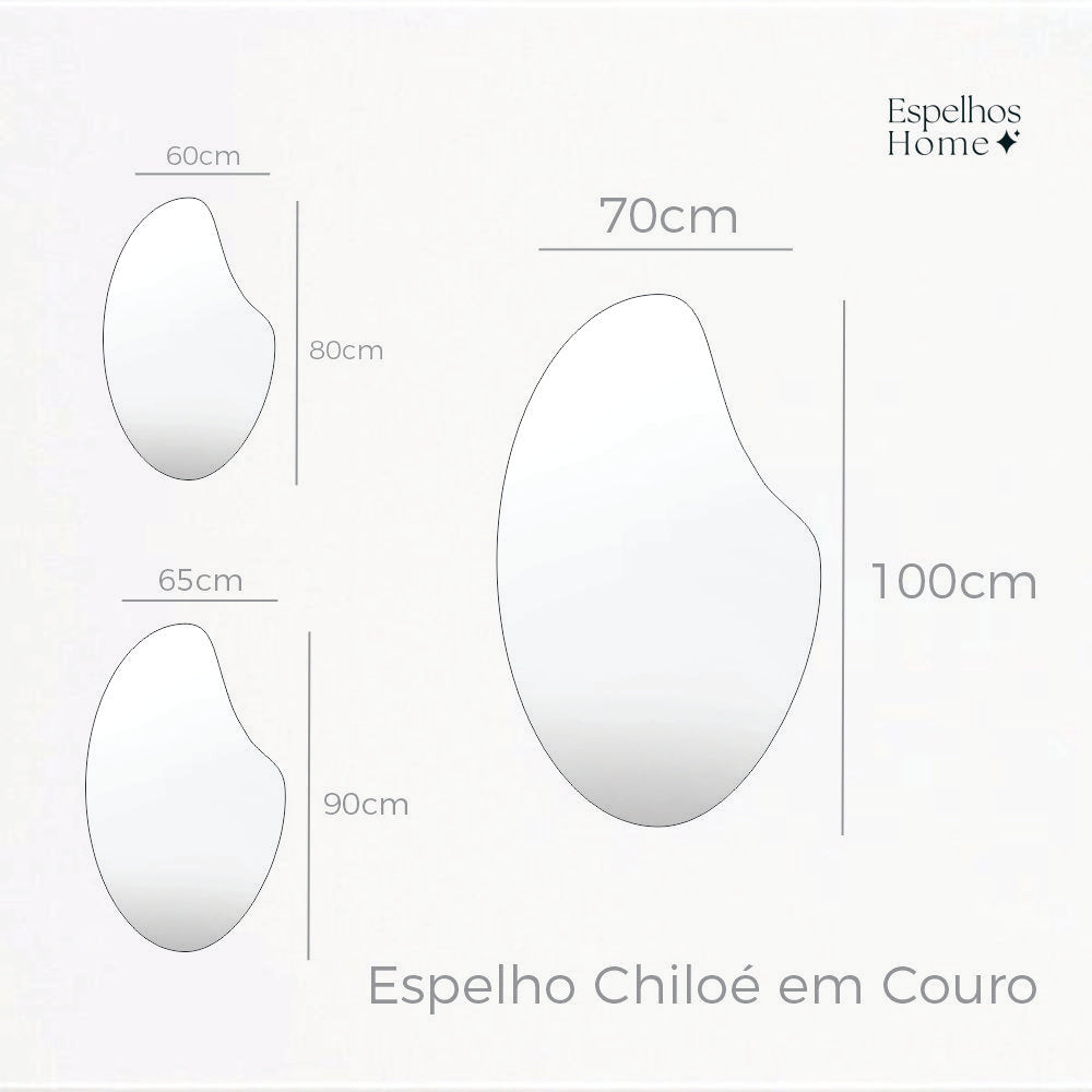 Espelho Chiloé em Couro