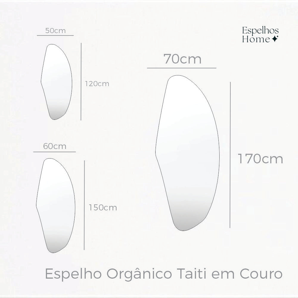 Espelho Orgânico Taiti em Couro