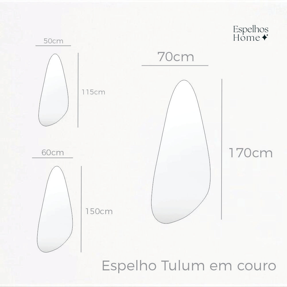Espelho Tulum em couro