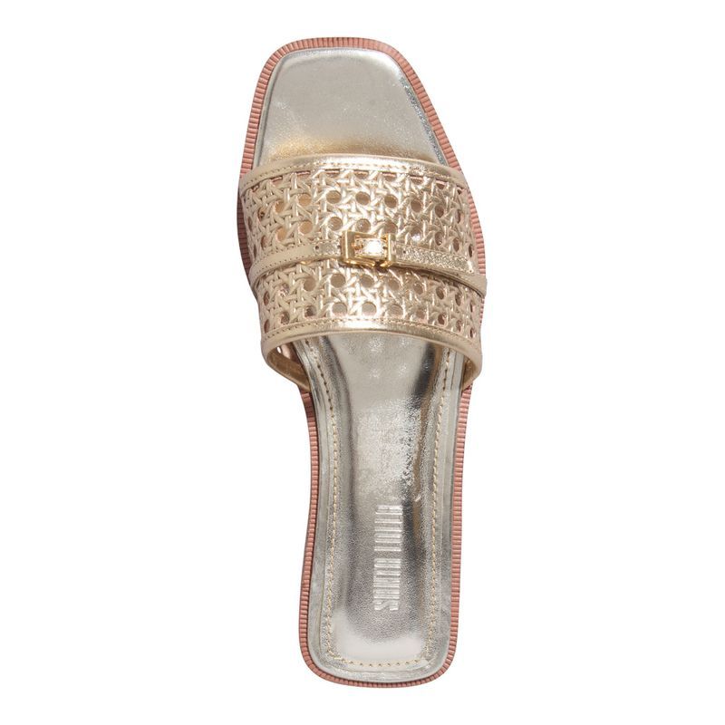 Rasteira Couro Trisse Ouro -