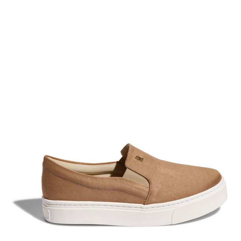 Tênis Slip On Suede Bege