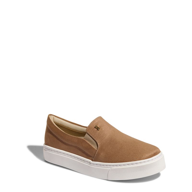 Tênis Slip On Suede Bege