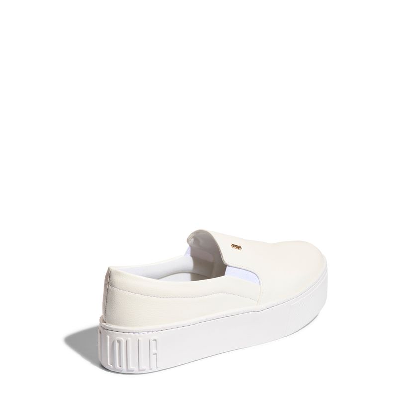 Tênis Slip On Flatform New Pele Branco