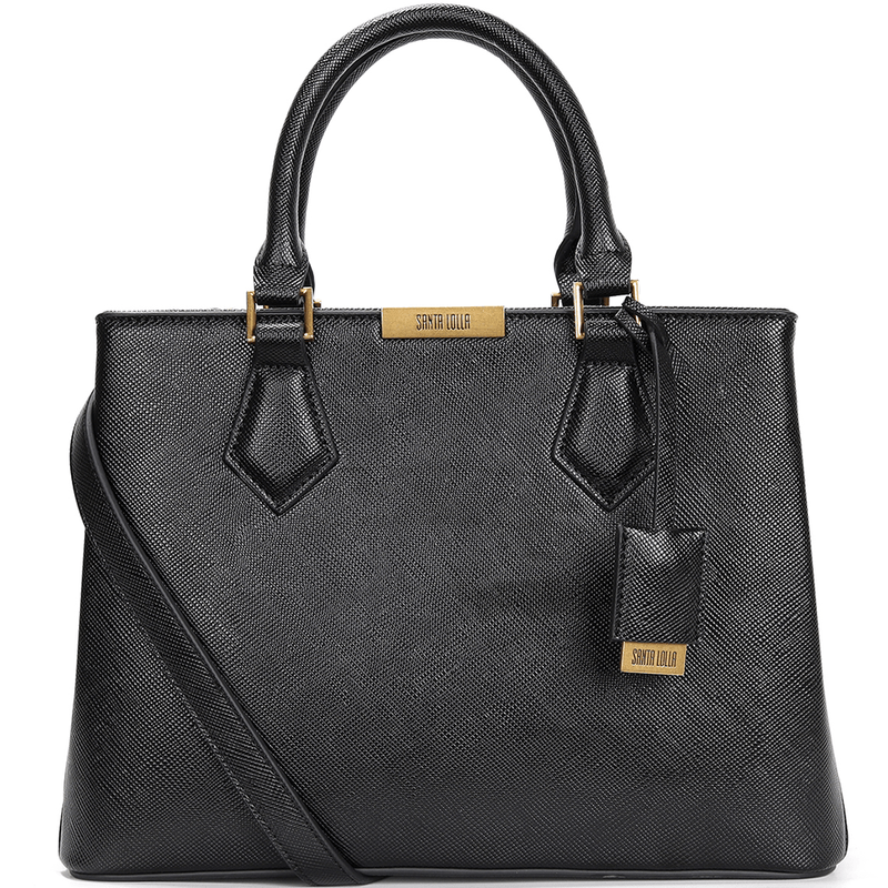 Bolsa Preta Quadrada Alça Dupla Transversal