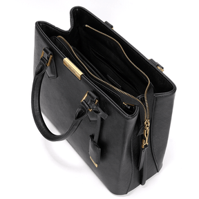 Bolsa Preta Quadrada Alça Dupla Transversal