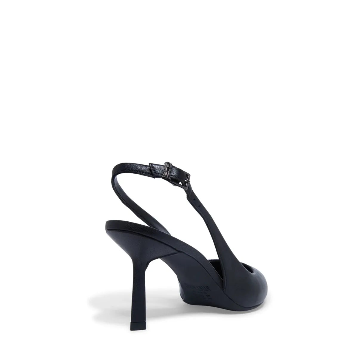 Scarpin Slingback Preto Couro Salto Fino