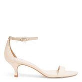 Sandalia Creme Couro Nobre Salto Baixo