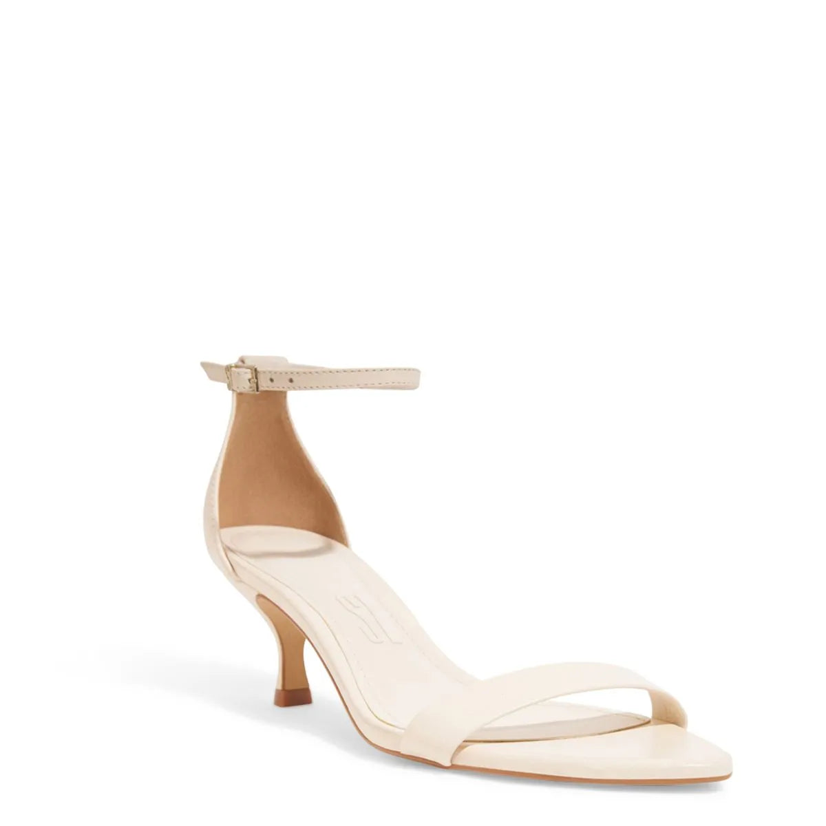 Sandalia Creme Couro Nobre Salto Baixo