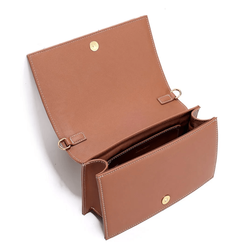 Bolsa Palha Marrom E Creme Alça Transversal