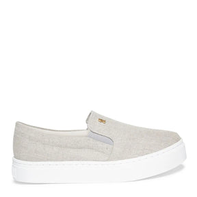 Tênis Slip On Tecido Bege