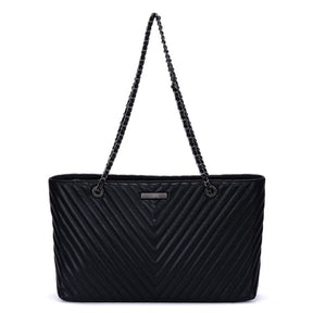Bolsa Shopper Preta Soft Matelassê Alça Corrente