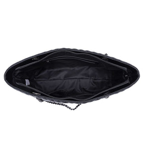 Bolsa Shopper Preta Soft Matelassê Alça Corrente