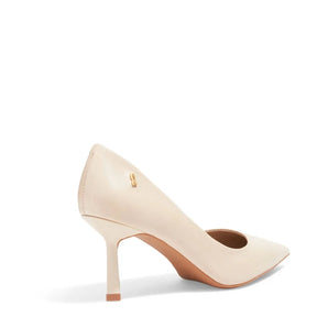 Scarpin Couro Pelica Soft Off White Salto Médio