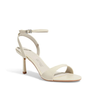 Sandália Verniz Glossy Salto Médio Fino Off White