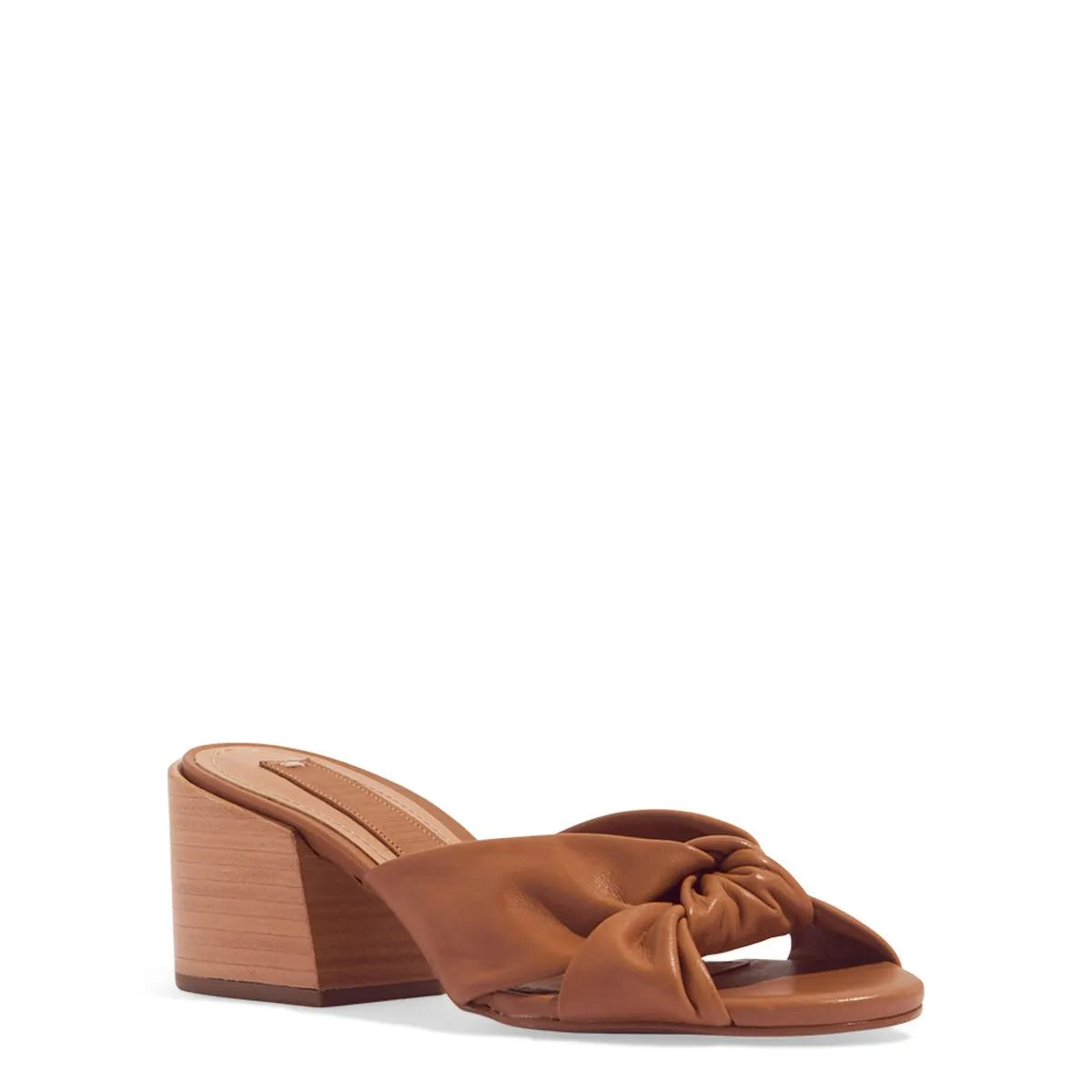 Mule Couro Confort Salto Bloco Caramelo